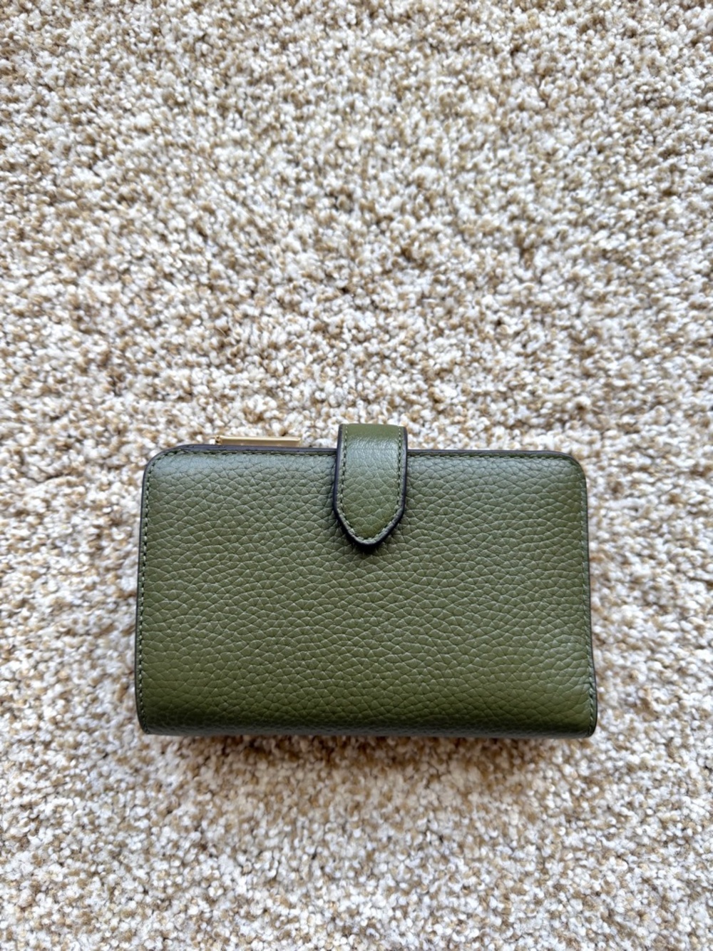 New Kate Spade Lena Medium Compact Bifold Wallet Pebble Leather Olive Green - Picture 3 of 12